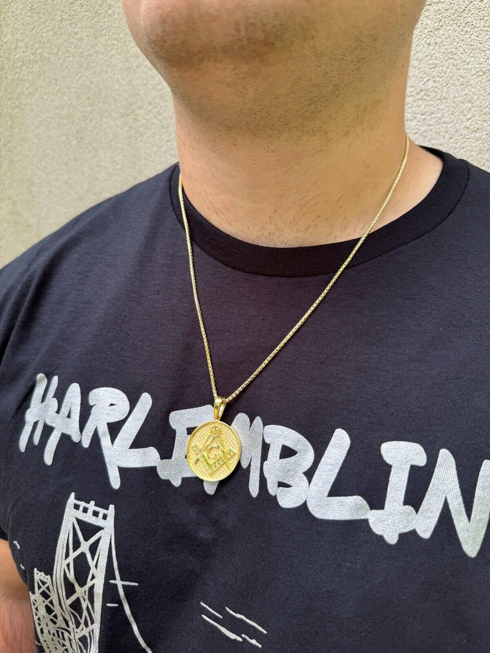 Freemason Masonic G Pendant - 14k Gold Vermeil Or Oxidized 925 Silver - Small 1.5"