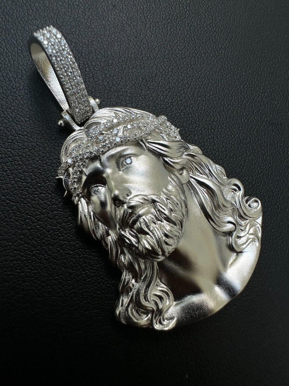 MOISSANITE Passion Of The Christ Jesus Pendant - 925 Silver - 3 Sizes 1.5"-3"