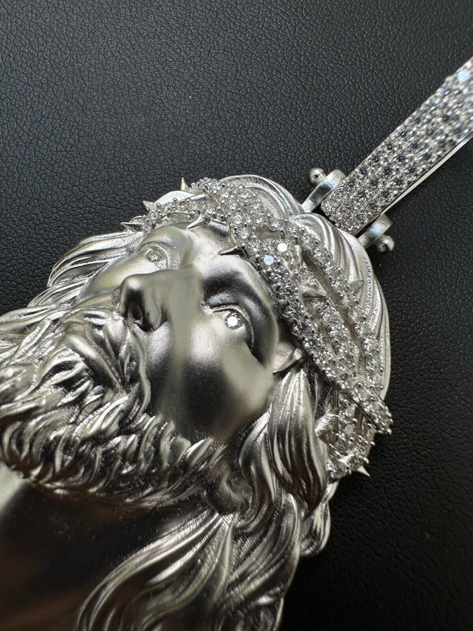 MOISSANITE Passion Of The Christ Jesus Pendant - 925 Silver - 3 Sizes 1.5"-3"