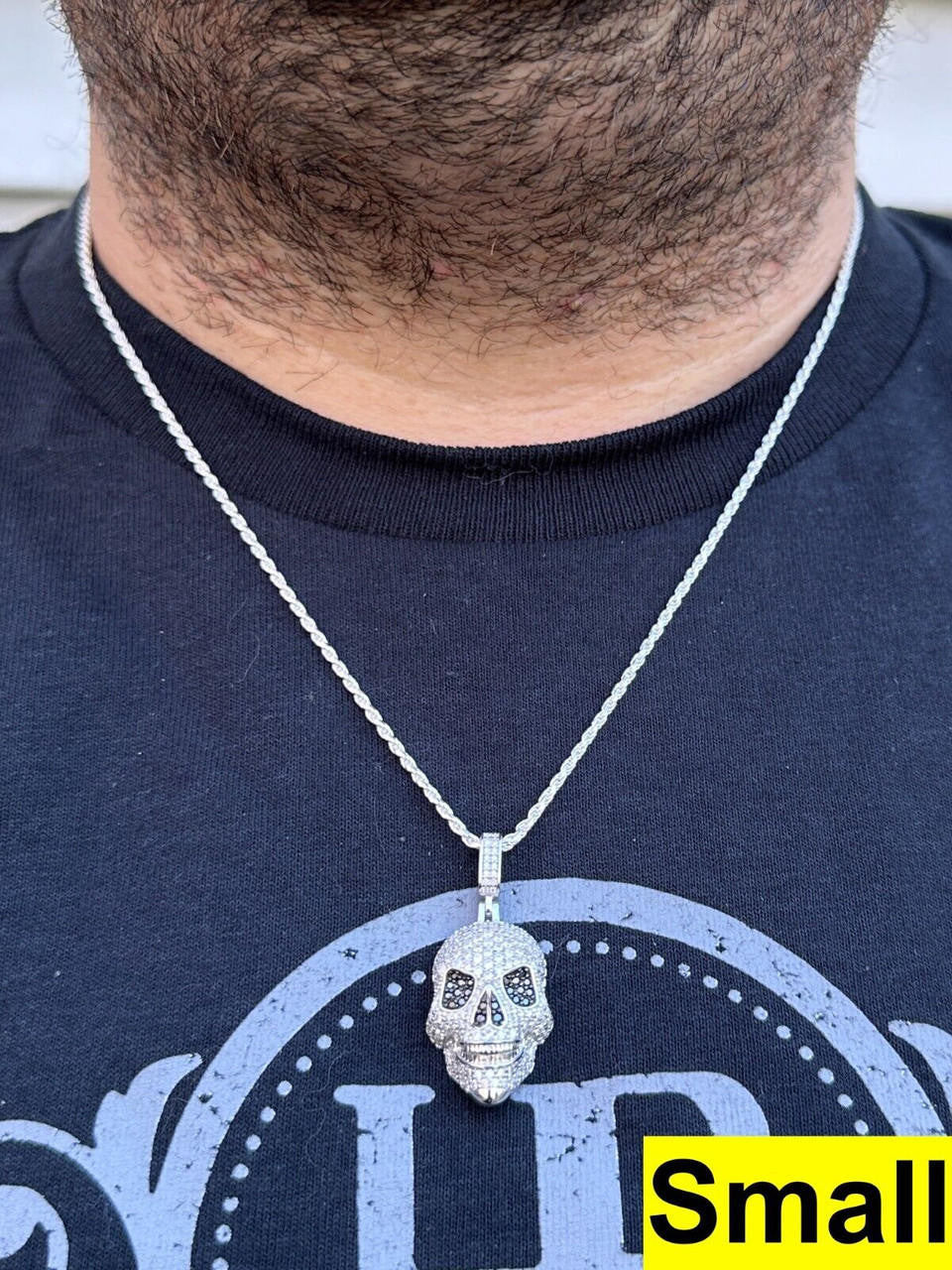 MOISSANITE 3D Skull Iced Out Pendant - 925 Silver - 3 Sizes 1.5"-3.5"