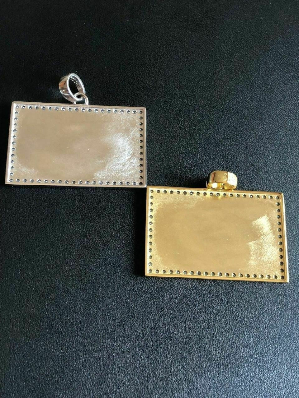 Solid 925 Silver Puerto Rico Flag Pendant 2" Wide BORICUA Rican Chain 14k Gold