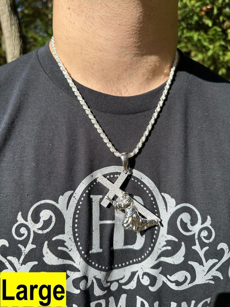 MOISSANITE Cross Of Redemption Pendant - 925 Silver - 3 Sizes 1"-3"