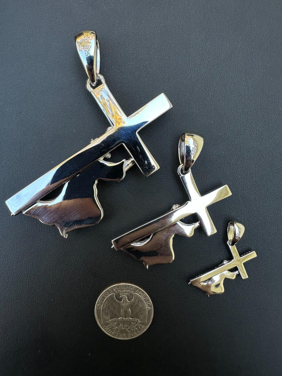 MOISSANITE Cross Of Redemption Pendant - 925 Silver - 3 Sizes 1"-3"