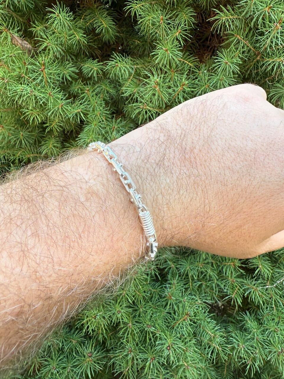 Spring Barrel Rolo Link Bracelet - 925 Sterling Silver - 7"-9" - 5mm