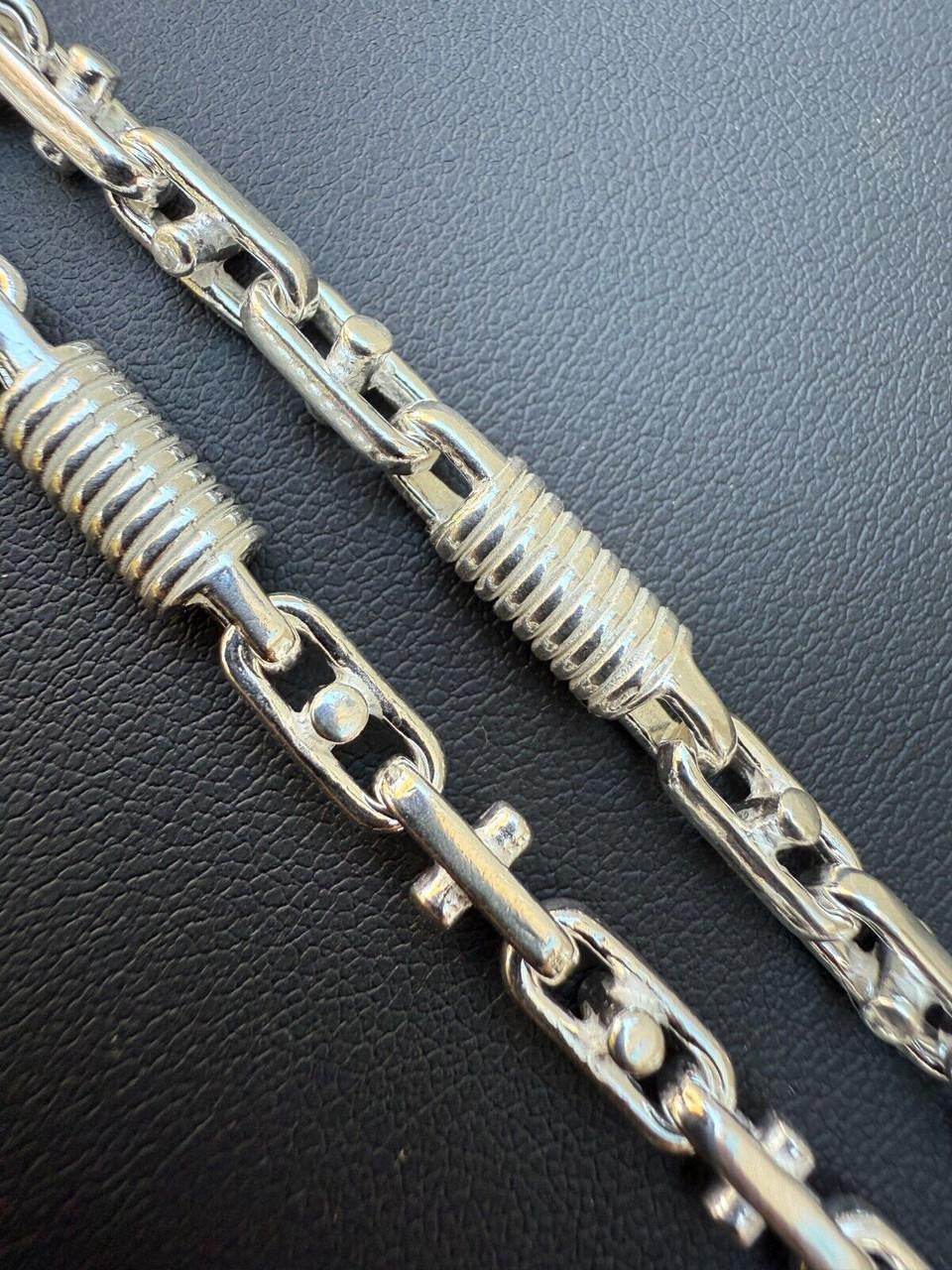 Spring Barrel Rolo Link Bracelet - 925 Sterling Silver - 7"-9" - 5mm