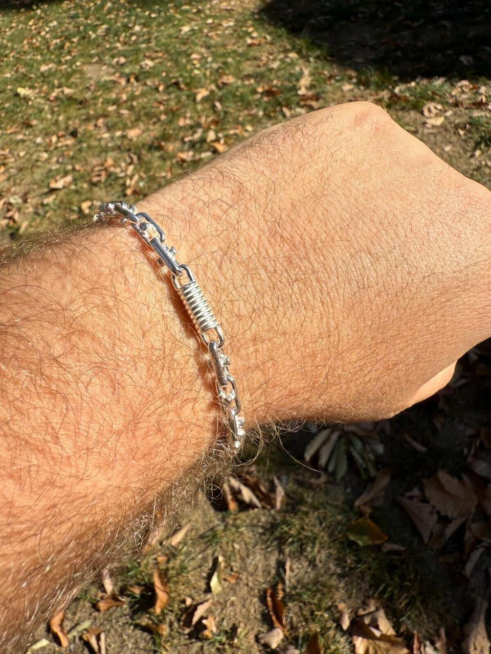 Spring Barrel Rolo Link Bracelet - 925 Sterling Silver - 7"-9" - 5mm