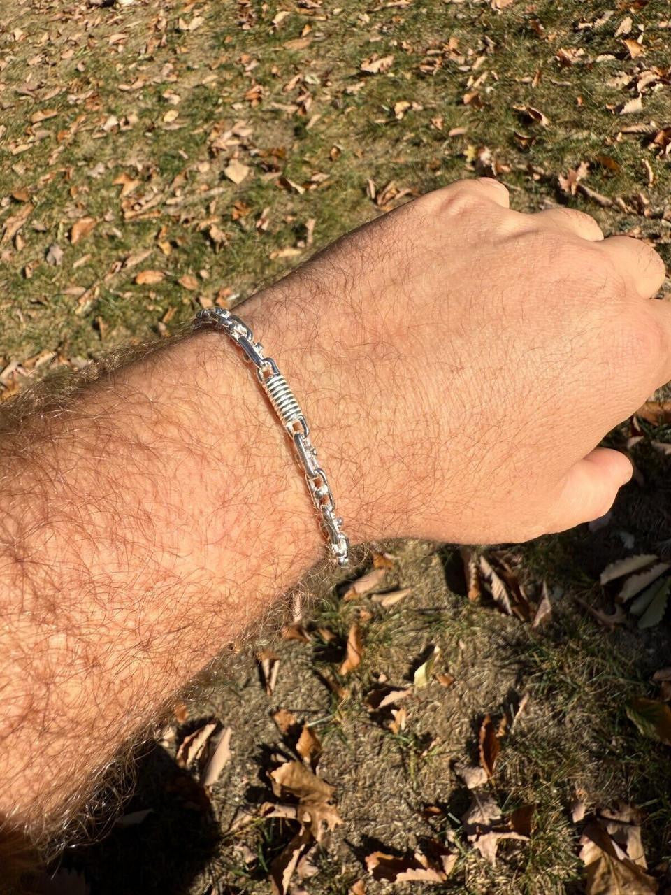 Spring Barrel Rolo Link Bracelet - 925 Sterling Silver - 7"-9" - 5mm