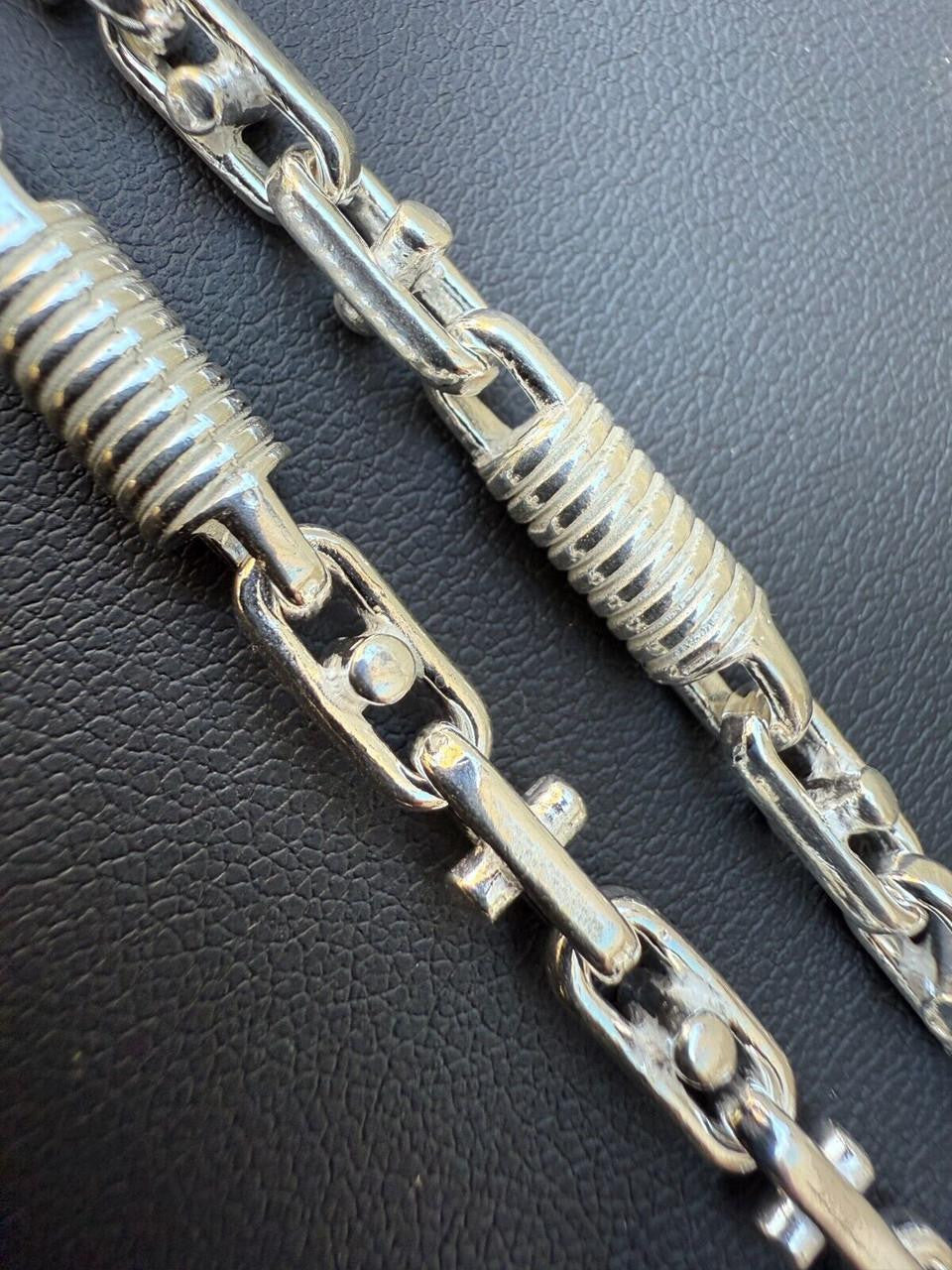 Spring Barrel Rolo Link Bracelet - 925 Sterling Silver - 7"-9" - 5mm