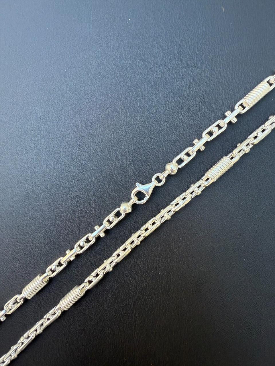 Spring Barrel Rolo Link Chain Necklace - 925 Sterling Silver - 18"-28" - 5mm