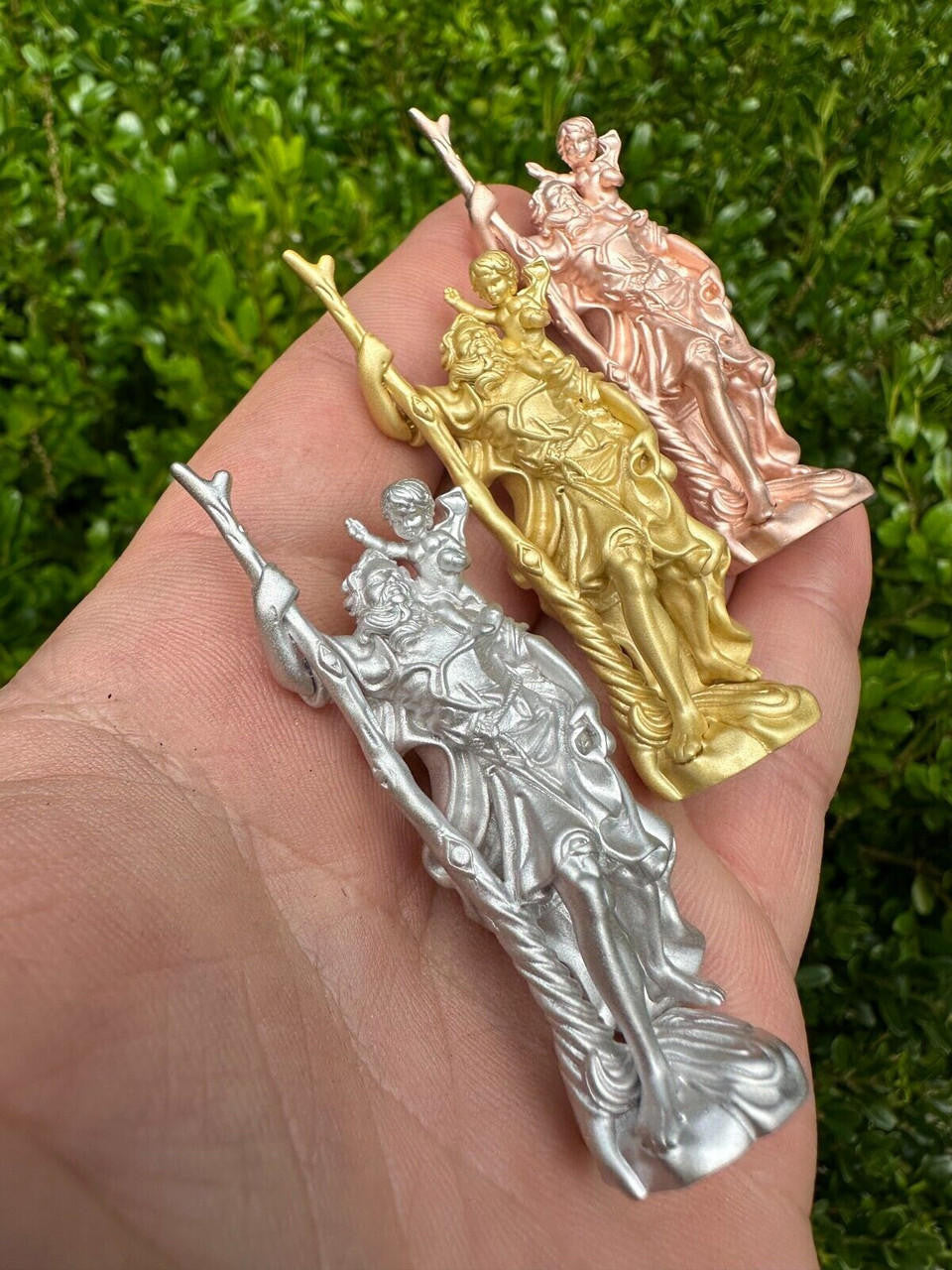 St Christopher 3D Pendant - 14k Yellow/Rose Gold Vermeil Or 925 Silver - Large 2.5"