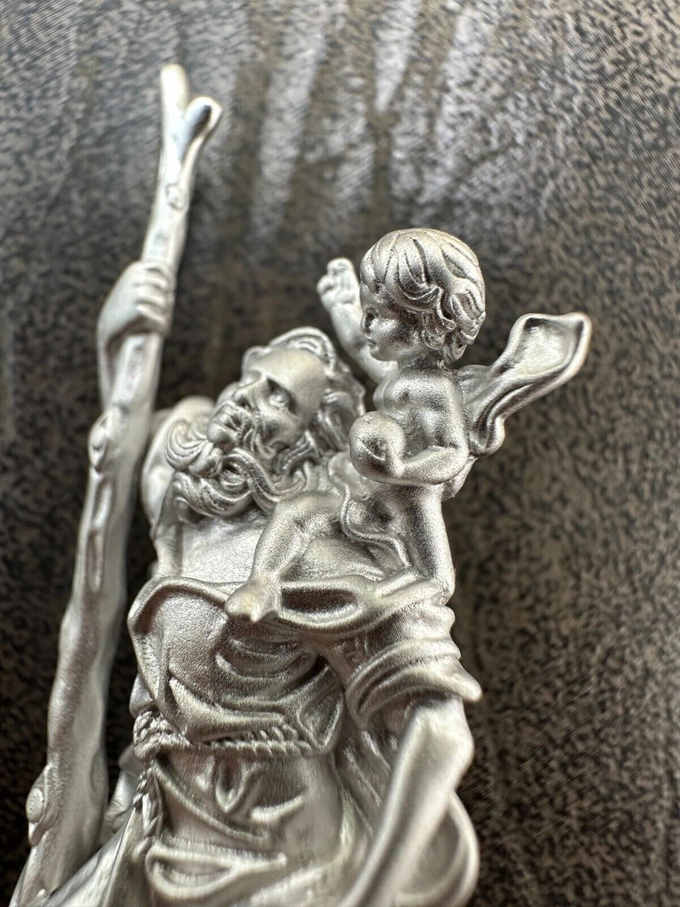 St Christopher 3D Pendant - 14k Yellow/Rose Gold Vermeil Or 925 Silver - Large 2.5"