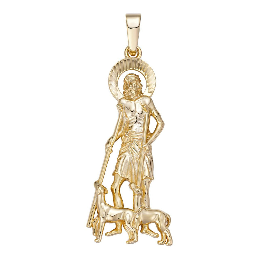 St Lazarus Plain Pendant - 14k Gold Vermeil 925 Silver - 3 Sizes 1.25"-3.25"