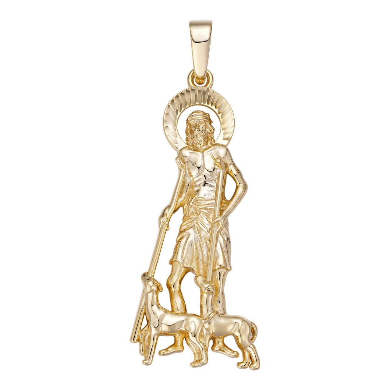 St Lazarus Plain Pendant - 14k Gold Vermeil 925 Silver - 3 Sizes 1.25"-3.25"
