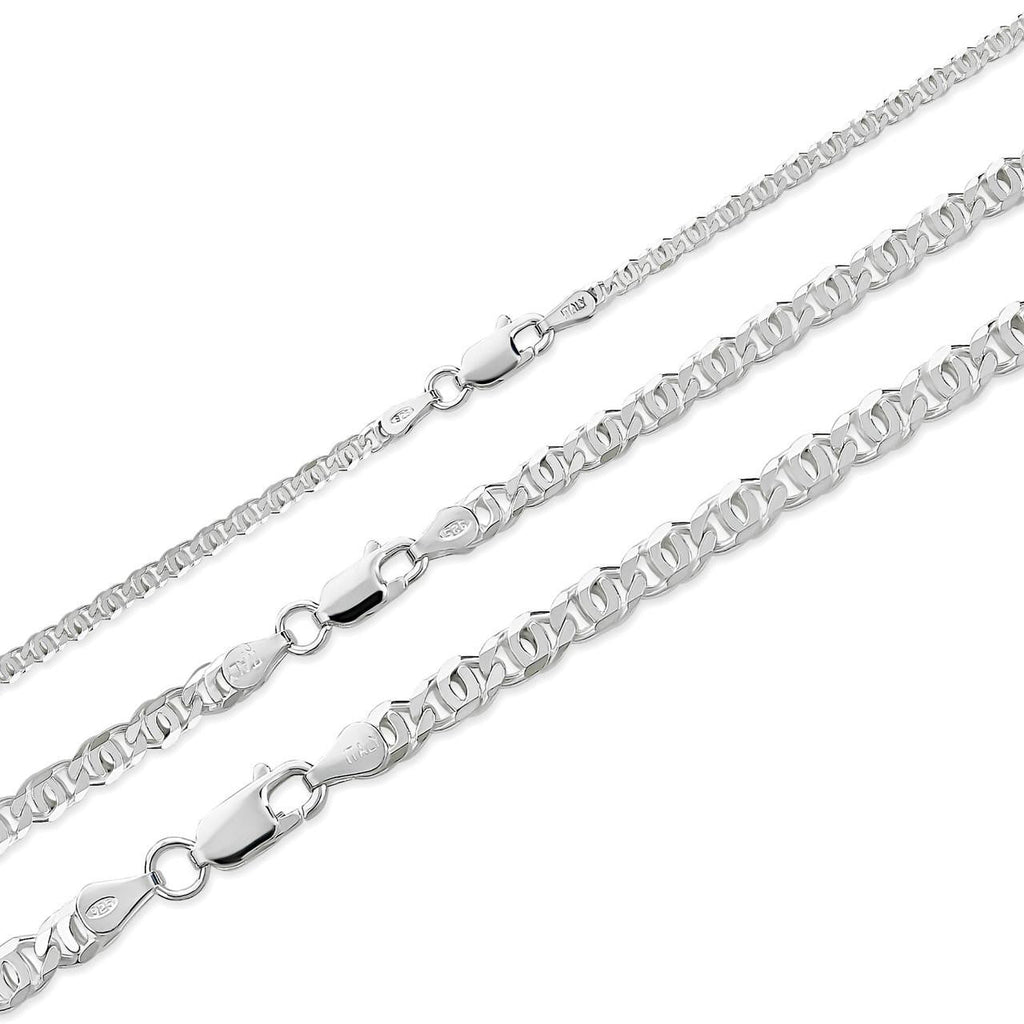 Tigers Eye Link Chain Necklace Or Bracelet - 925 Sterling Silver - 7"-30" - 2.5mm-5.5mm