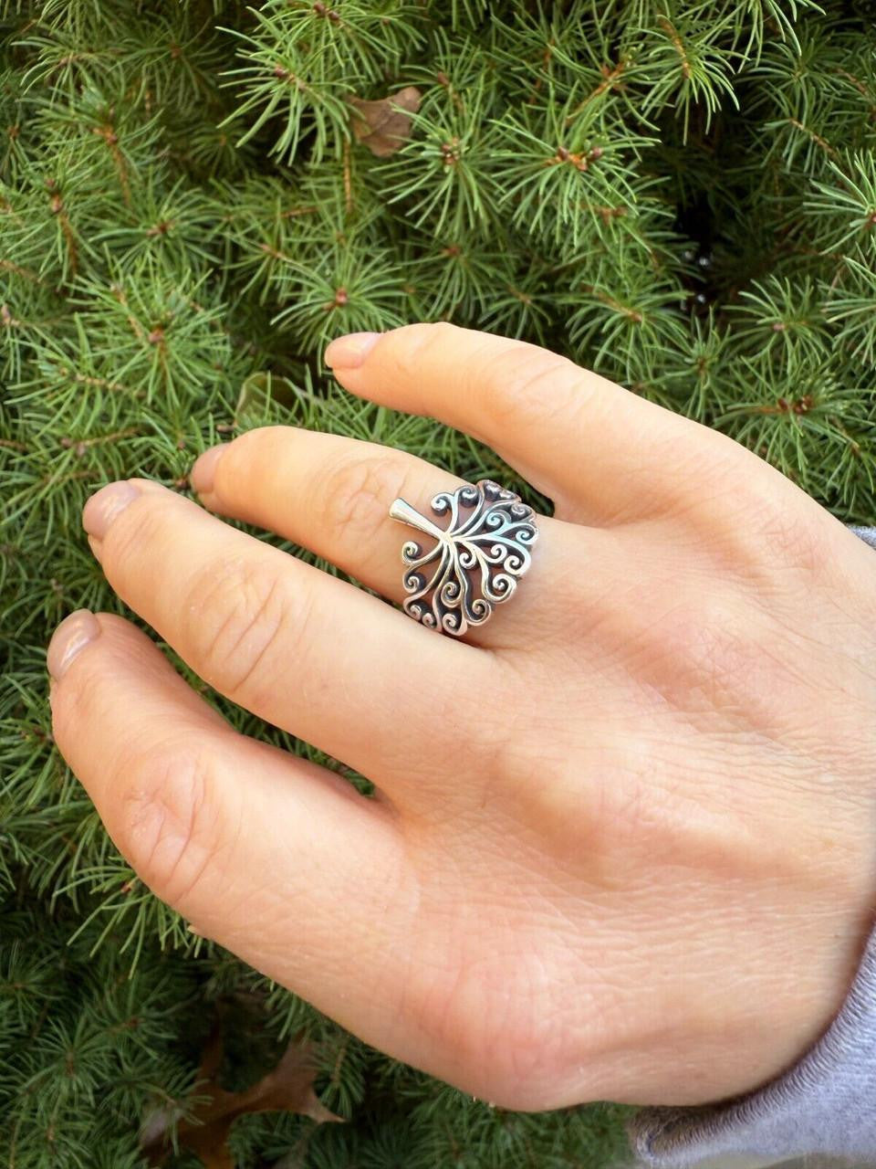 Tree Of Life Ring - 925 Silver - Plain