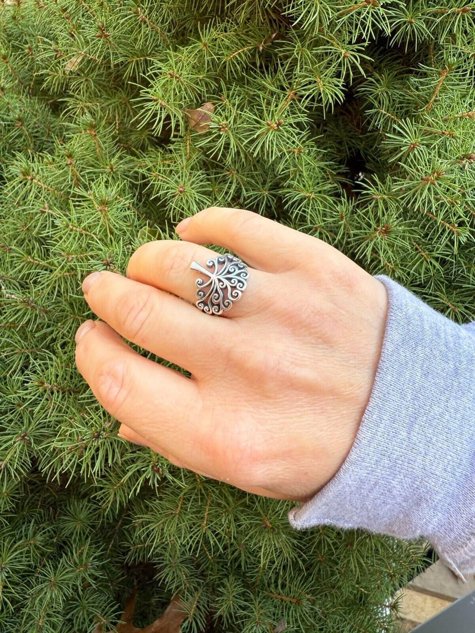 Tree Of Life Ring - 925 Silver - Plain