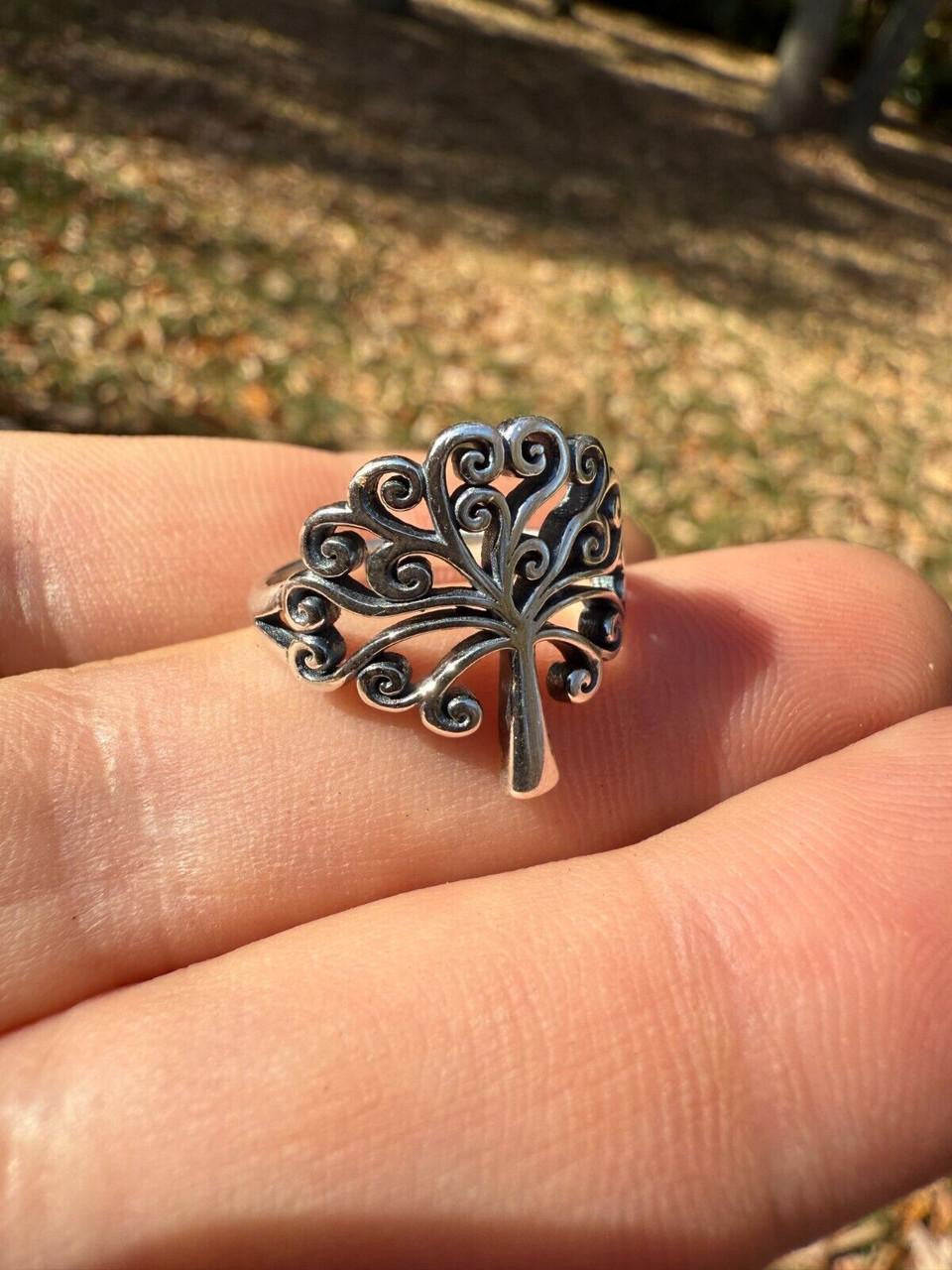 Tree Of Life Ring - 925 Silver - Plain