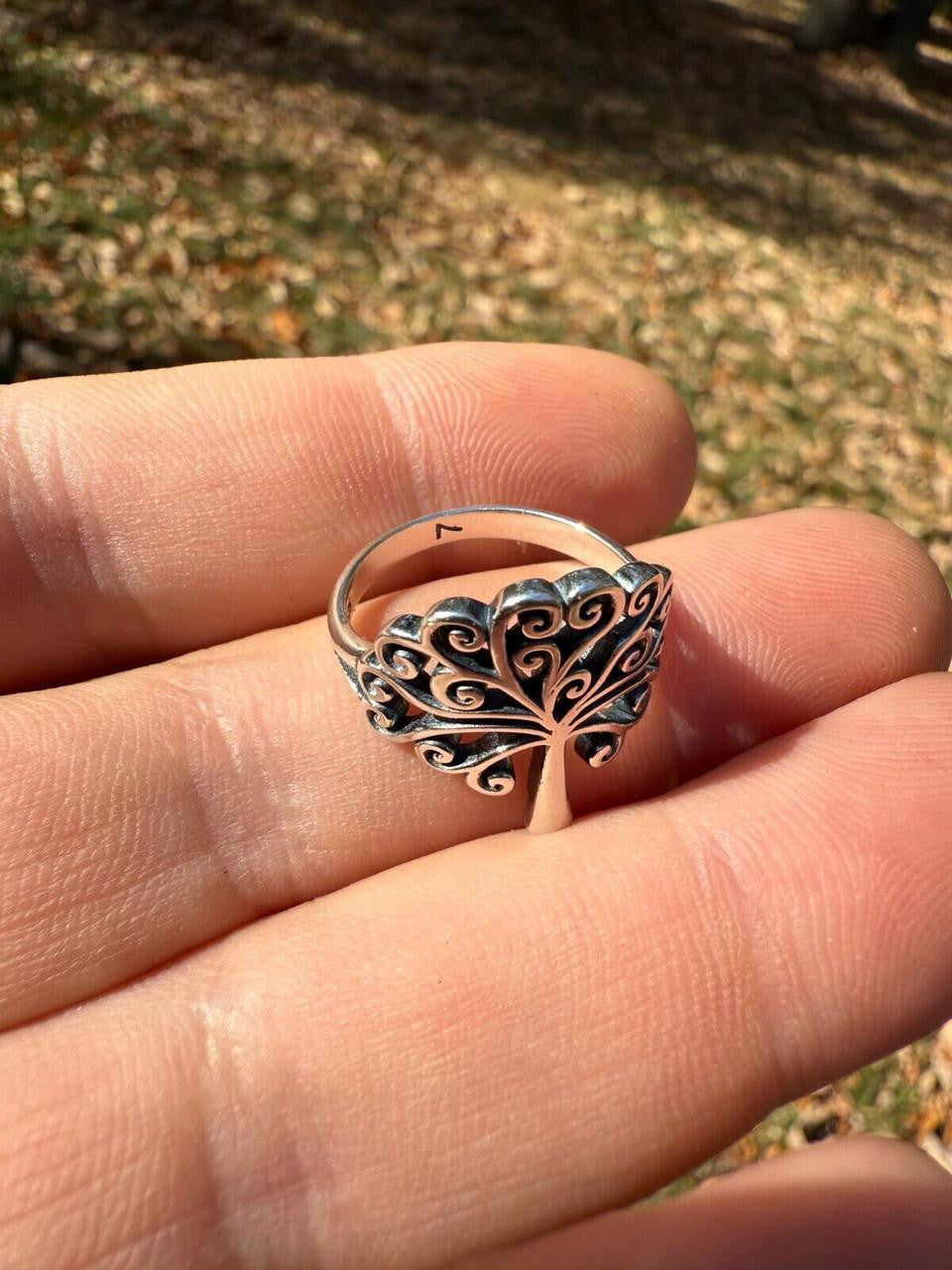 Tree Of Life Ring - 925 Silver - Plain