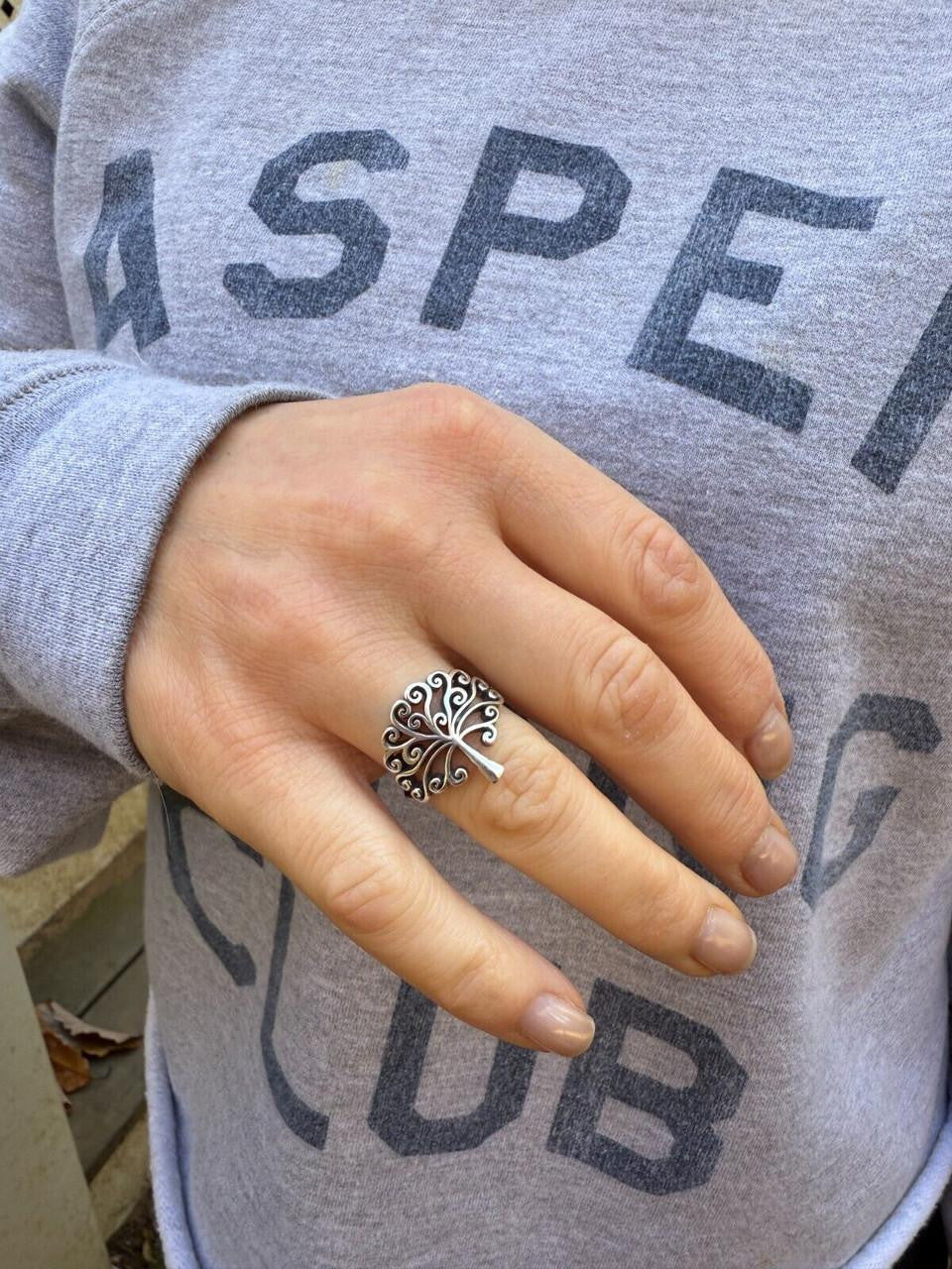 Tree Of Life Ring - 925 Silver - Plain