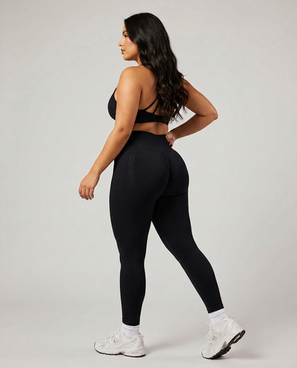 Leggings Ribbed Contour — Negro