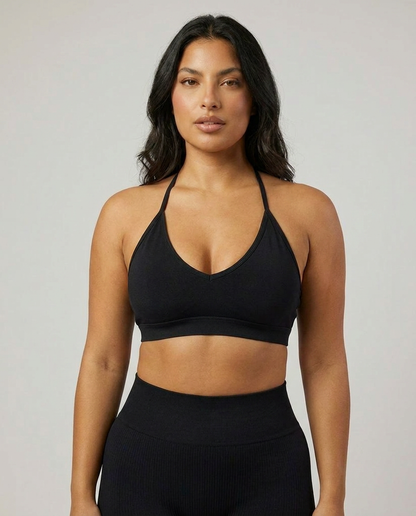 Top Bra Seamless Open Back — Negro