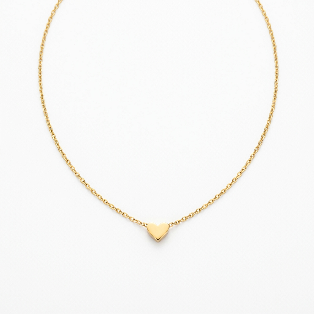 Collar corazón dorado waterproof 316L PVD