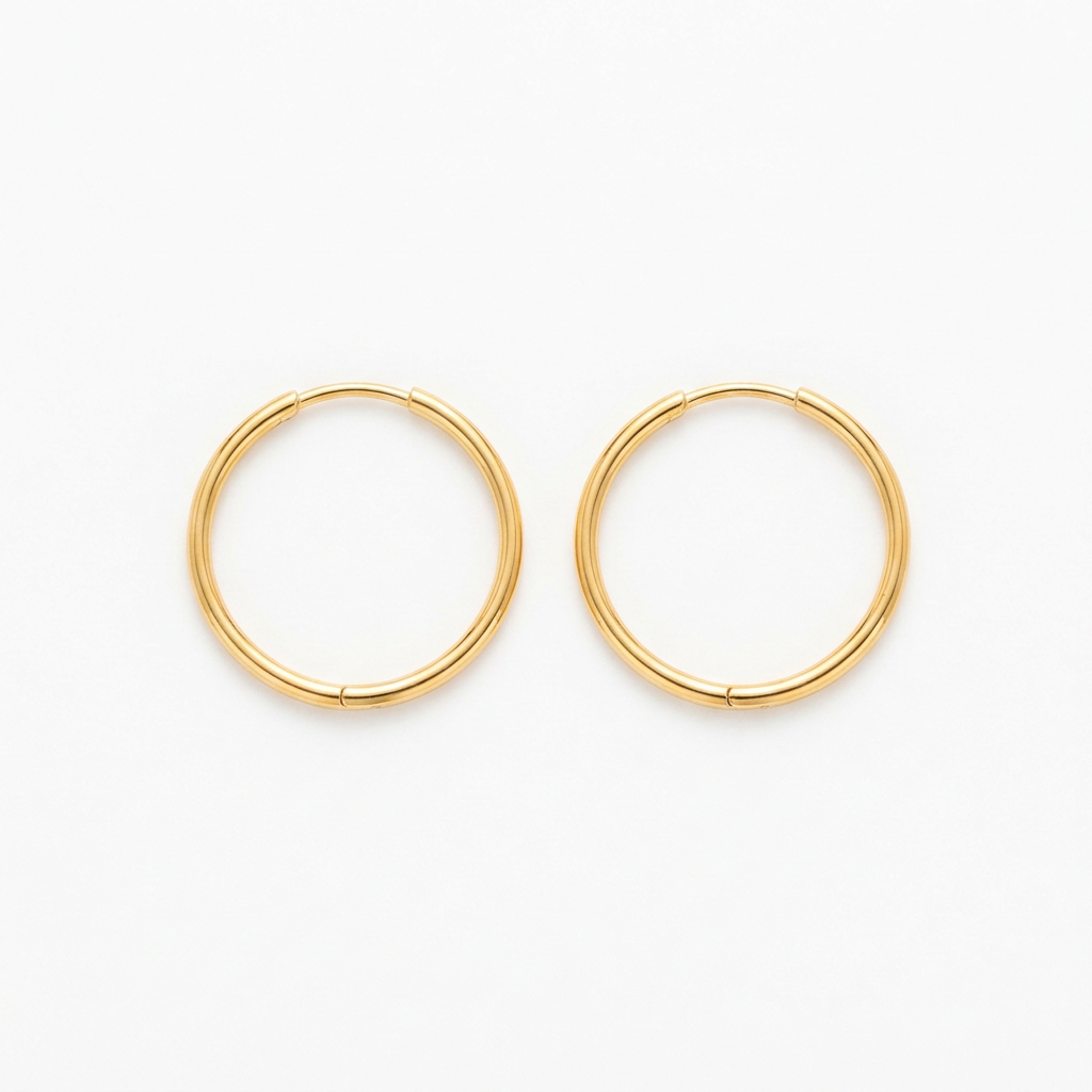 Aretes argolla pequeñas doradas waterproof 316L PVD