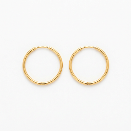 Aretes argolla pequeñas doradas waterproof 316L PVD