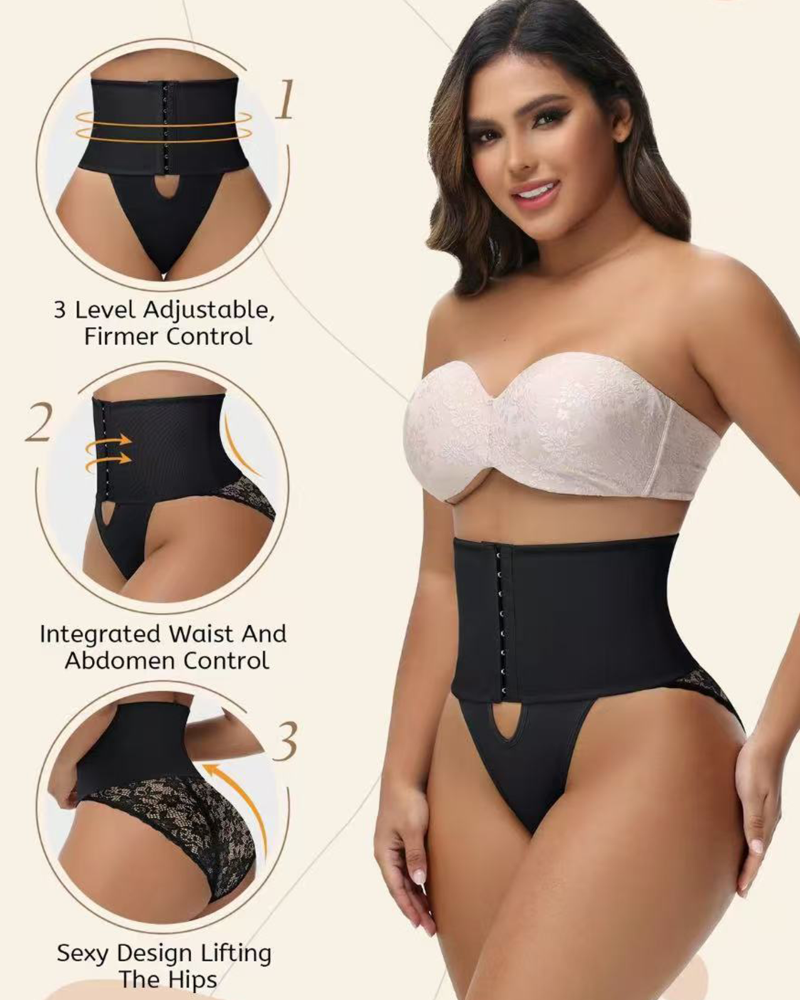 Body Faja de Apertura Frontal con Braguita Reductora de Encaje