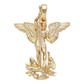 Artwork Saint St Michael Slaying Dragon Archangel Pendant - 14k Gold Vermeil 925 Silver - 3 Sizes 1"-3"