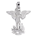 Artwork Saint St Michael Slaying Dragon Archangel Pendant - 925 Silver - 3 Sizes 1"-3"