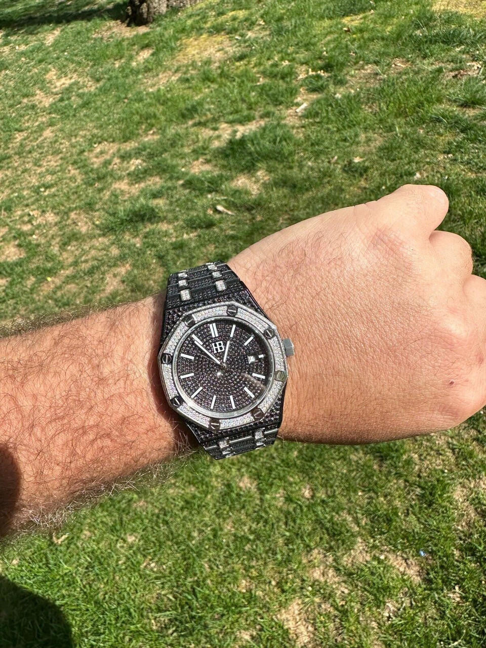 LIMITED EDITION PANDA WATCH - Real Black & White MOISSANITE Mens Iced Skeleton Back 44mm
