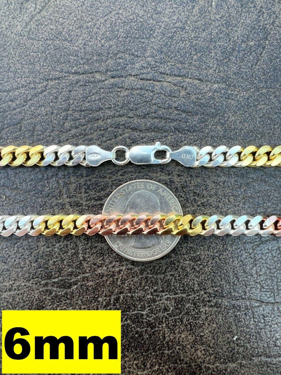 Miami Cuban Link Chain Necklace - TRICOLOR 14k Rose & Yellow Gold Vermeil 925 Sterling Silver - 16"-30" - 2mm-6mm