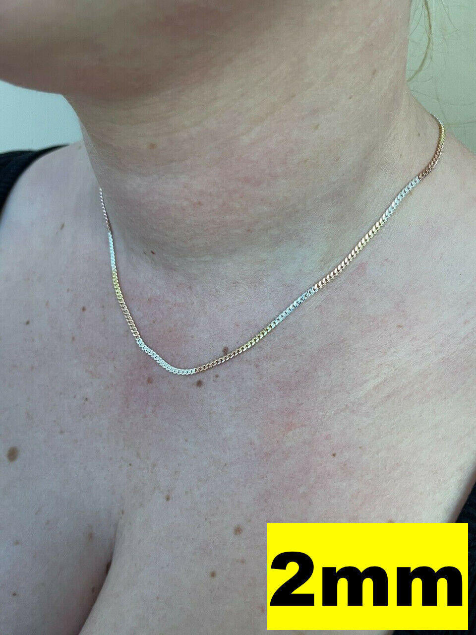 Miami Cuban Link Chain Necklace - TRICOLOR 14k Rose & Yellow Gold Vermeil 925 Sterling Silver - 16"-30" - 2mm-6mm