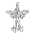 MOISSANITE Artwork Saint St Michael Slaying Dragon Archangel Pendant - 925 Silver - 3 Sizes 1"-3"