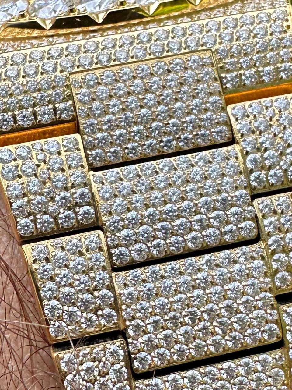 MOISSANITE Automatic Gold Skeleton Watch Mens Real Iced Hip Hop Passes Tester 