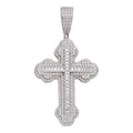 MOISSANITE Baguette Gothic Iced Out Cross Pendant - 925 Silver - 3 Sizes 1.5"-3"