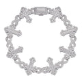 MOISSANITE Eternity Gothic Cross Link Bracelet Iced Out - 925 Silver - 20mm - 6.25"-8.25"