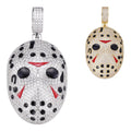 MOISSANITE Jason Mask Friday The 13th Pendant - 14k Yellow Gold Vermeil Or 925 Silver - Medium 2"