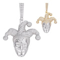 MOISSANITE Joker Jester Iced Out Pendant - 14k Yellow Gold Vermeil Or 925 Silver - Medium 2"