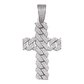 MOISSANITE Miami Cuban Prong Set Iced Out Cross Pendant - 925 Silver - 3 Sizes 1.25"-3.25"
