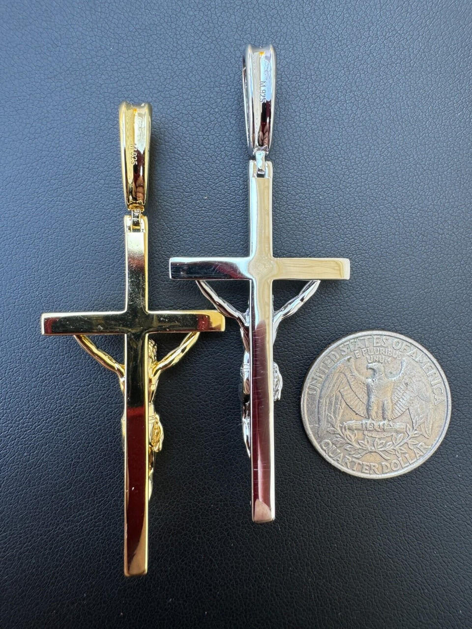 Moissanite Real Iced Jesus On Cross Pendant - Real 925 Silver 2" Mens Necklace