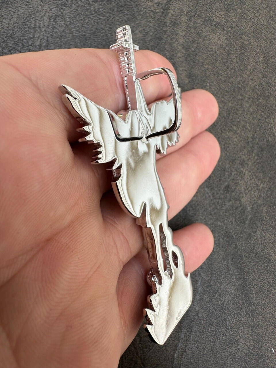 MOISSANITE Saint St Michael Slaying Dragon Archangel Pendant - 10k White Gold - 3 Sizes 1"-3"