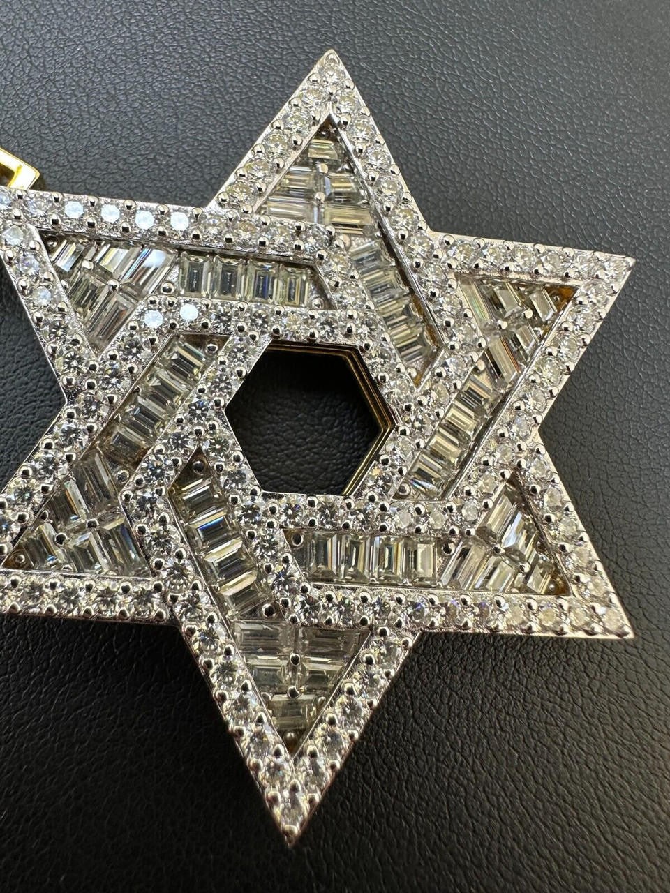 MOISSANITE Jewish Star Of David Pendant - 14k Gold Vermeil 925 Silver - 2 Sizes 1.33"-2.5"