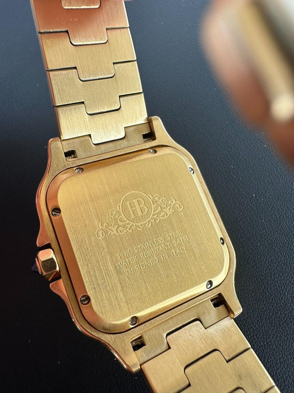 Real Hip Hop Watch Fully Iced Mens Automatic Movement Gold Stainless Arabic