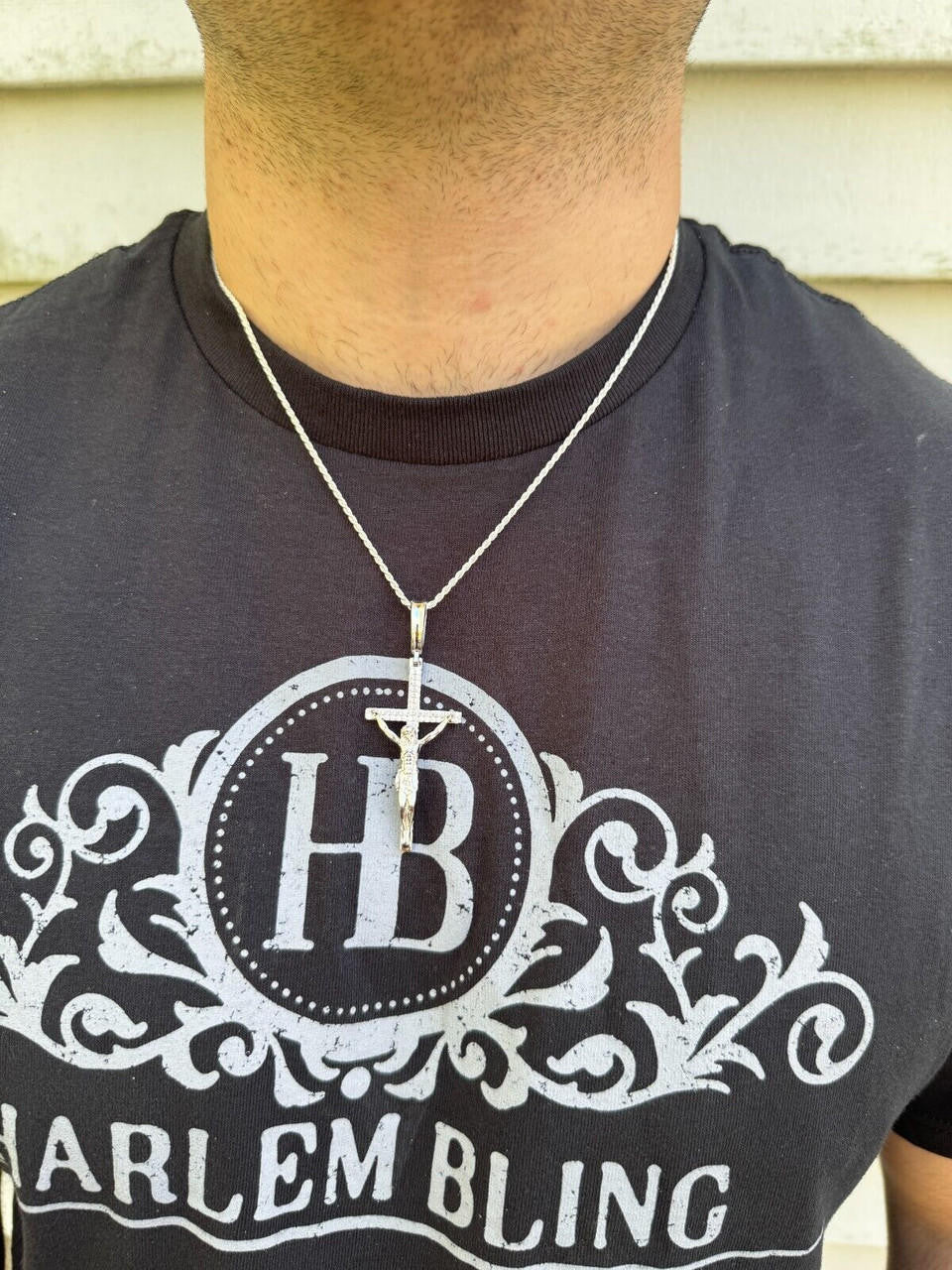 Crucifix Jesus Iced Out Hip Hop Cross Pendant - 14k Yellow Gold Vermeil Or 925 Silver - CZ Stones - Large 2.5"