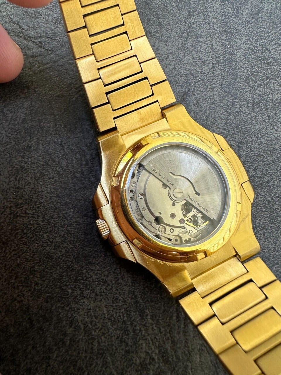 Real Mens Baguette 14k Gold Real MOISSANITE Watch Iced Automatic Movement HipHop