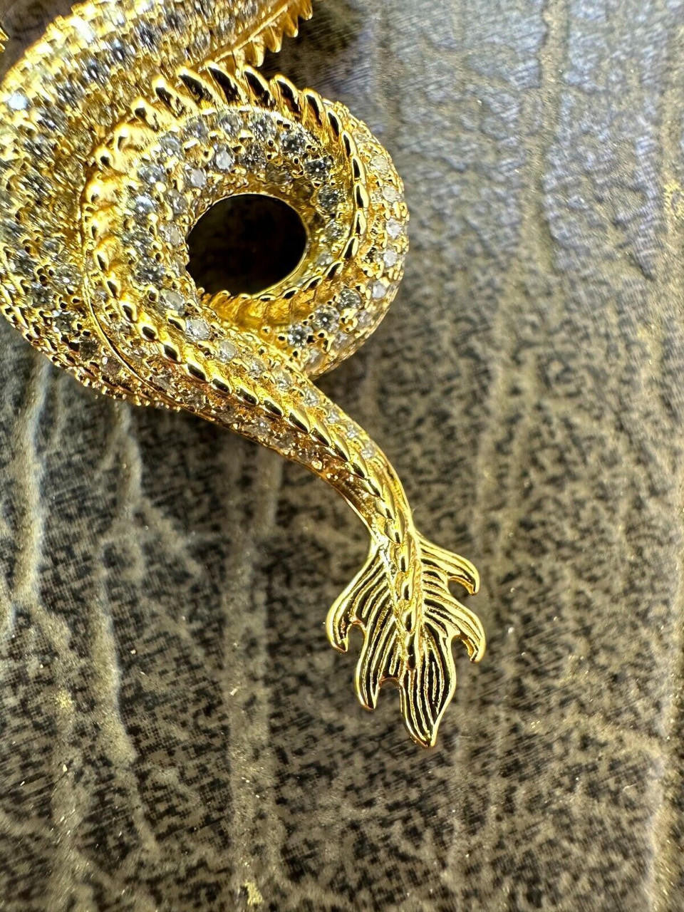 MOISSANITE 3D Dragon Hip Hop Pendant - 14k Gold Vermeil Or 925 Silver - Medium 2.25"