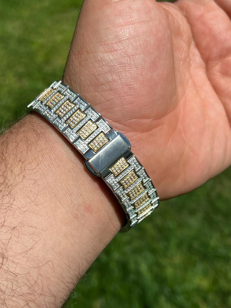 Real MOISSANITE Mens Watch Fully Iced Stainless Hip Hop Passes Diamond Tester