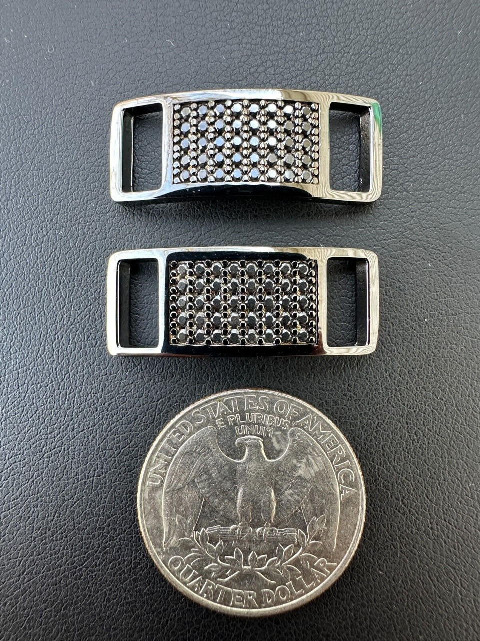 Black MOISSANITE Iced Out Lace Locks - Black Rhodium Over 925 Silver  -  Great For All Sneakers: Nike Air Force 1, Jordans, & More